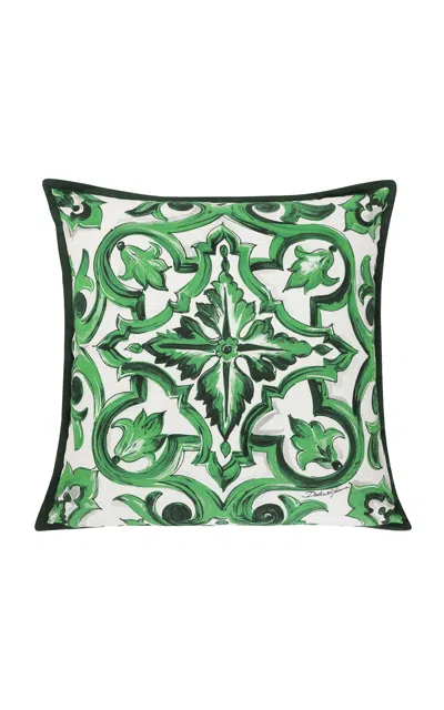 Dolce & Gabbana Canvas Cushion Small In Green