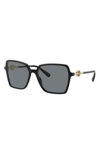 Versace 57mm Gradient Square Sunglasses In Black