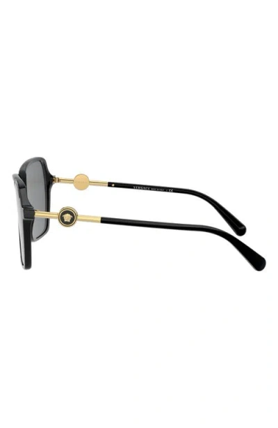Versace 57mm Gradient Square Sunglasses In Black