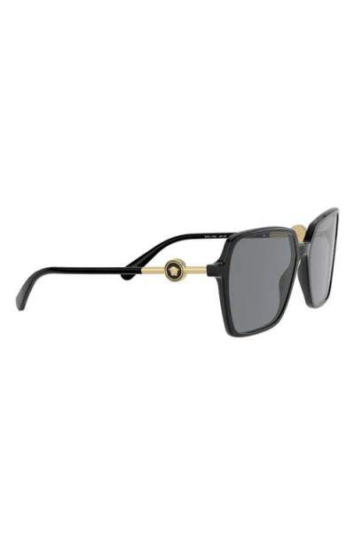 Versace 57mm Gradient Square Sunglasses In Black