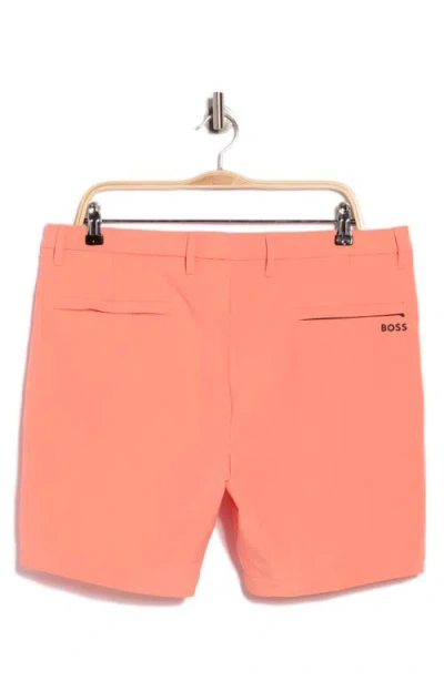Hugo Boss Modern-fit Shorts In Stretch-cotton Twill In Pink
