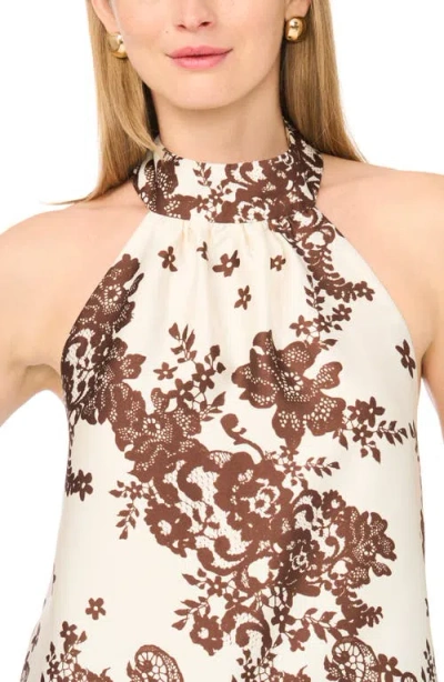 Parker Tie Back Satin Halter Top In Multi