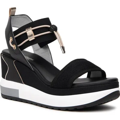 Nerogiardini Bungee Platform Wedge Sandal In Black