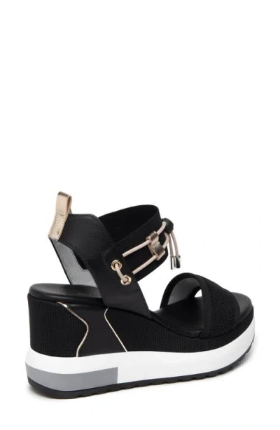 Nerogiardini Bungee Platform Wedge Sandal In Black