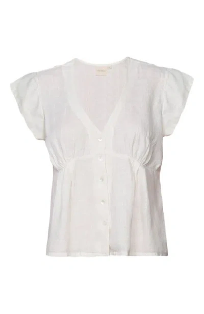 Reistor Deep V-neck Short Top In White