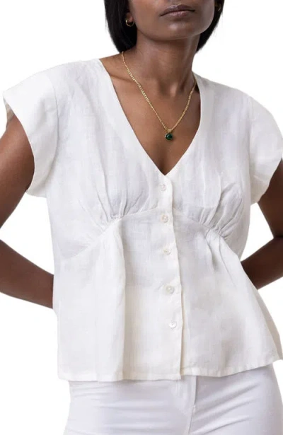 Reistor Deep V-neck Short Top In White