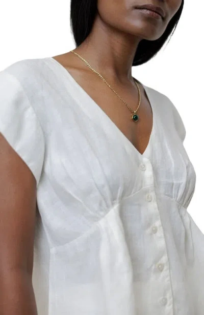 Reistor Deep V-neck Short Top In White