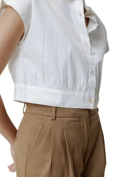Reistor Oversized Crop Shirt In White