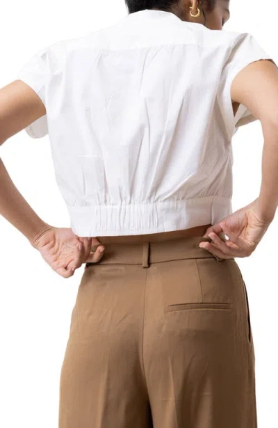 Reistor Oversized Crop Shirt In White