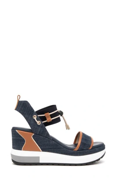 Nerogiardini Bungee Platform Wedge Sandals In Blue