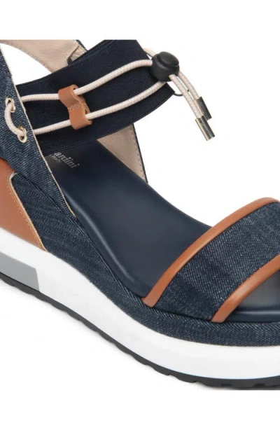 Nerogiardini Bungee Platform Wedge Sandals In Blue