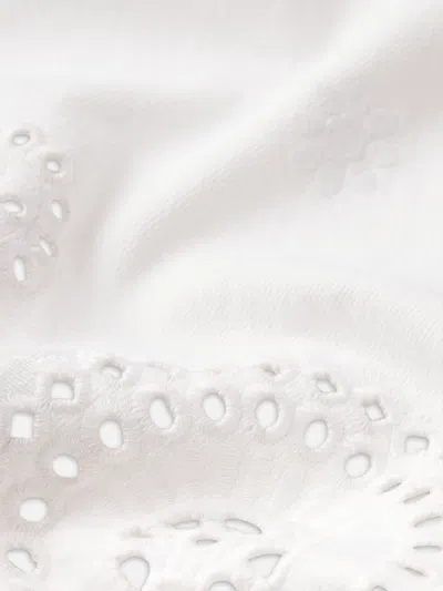 Frame The Eyelet Flare Embroidered Flared-leg Jeans In White