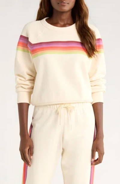 Marine Layer Cloud 9 Stripe Cotton Blend Sweatshirt In Neutral