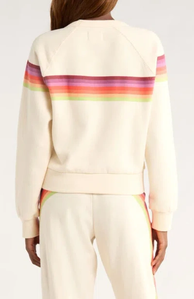 Marine Layer Cloud 9 Stripe Cotton Blend Sweatshirt In Neutral