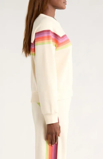 Marine Layer Cloud 9 Stripe Cotton Blend Sweatshirt In Neutral
