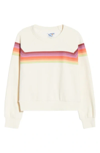 Marine Layer Cloud 9 Stripe Cotton Blend Sweatshirt In Neutral