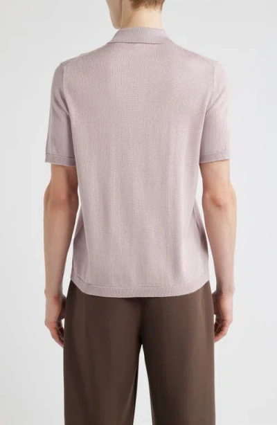 Open Edit Solid Cotton Blend Polo Sweater In Multi