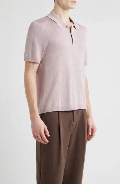Open Edit Solid Cotton Blend Polo Sweater In Multi