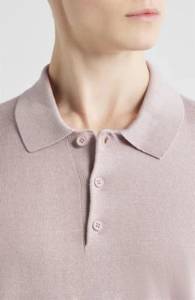 Open Edit Solid Cotton Blend Polo Sweater In Multi