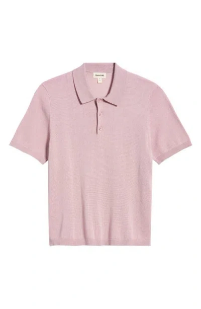 Open Edit Solid Cotton Blend Polo Sweater In Multi