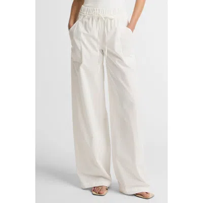 Vince Mid Rise Cotton Drawstring Pants In White