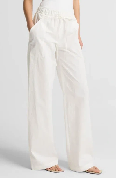Vince Mid Rise Cotton Drawstring Pants In White