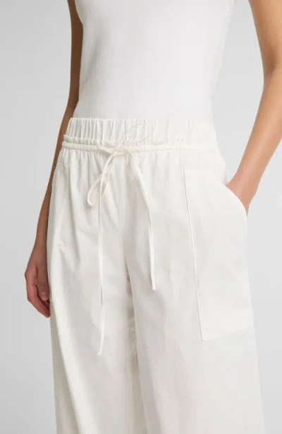 Vince Mid Rise Cotton Drawstring Pants In White