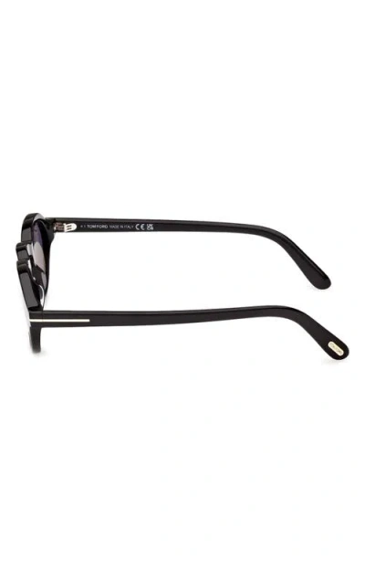 Tom Ford Aristotele 48mm Small Oval Sunglasses In White