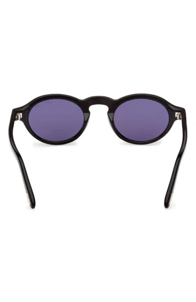 Tom Ford Aristotele 48mm Small Oval Sunglasses In White