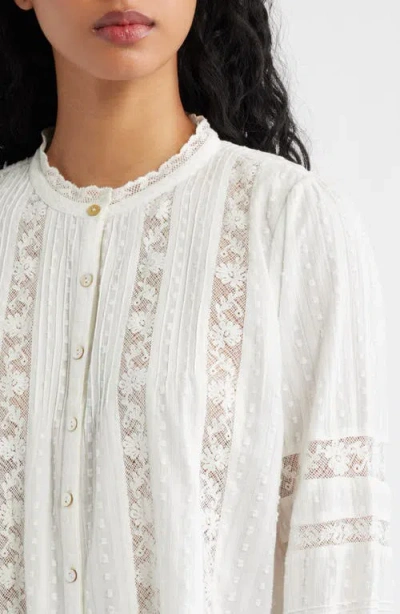 Loveshackfancy Lal Lace Cotton Top In White