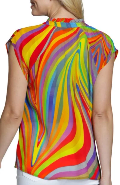Apny Cap Sleeve Shell Top In Multi