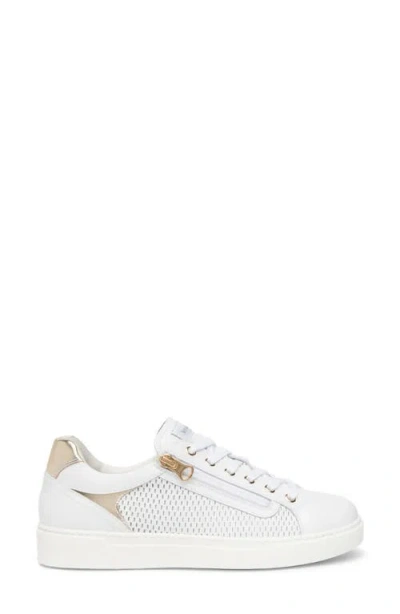 Nerogiardini Perforated Side Zip Sneaker In White