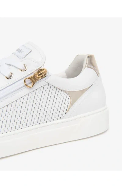 Nerogiardini Perforated Side Zip Sneaker In White