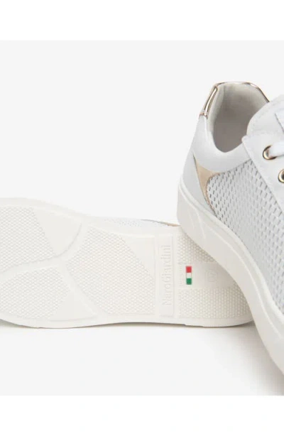 Nerogiardini Perforated Side Zip Sneaker In White