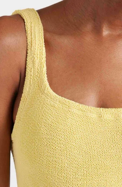 Hunza G Yellow One-piece Swimsuit With Squared Neckline In Tech Fabric Stretch Woman In Yellow
