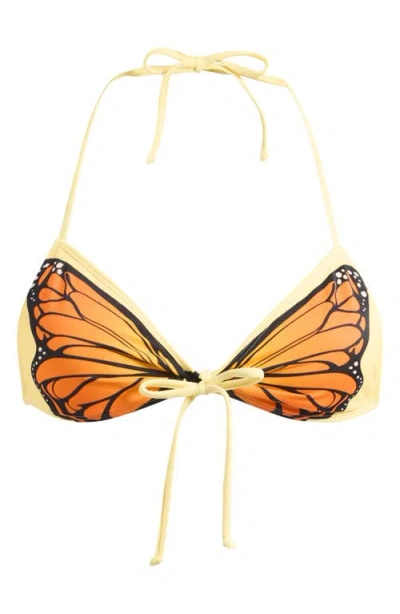 Pacsun Nova Cinch Triangle Bikini Top In Multi