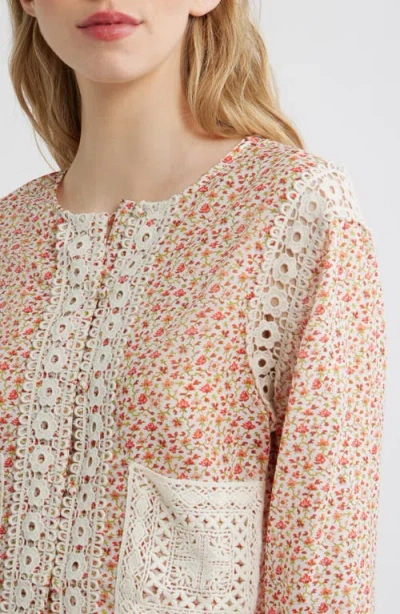 Hill House Home The Tory Crop Organic Cotton Voile Top In Pink
