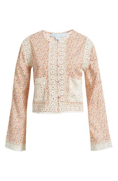 Hill House Home The Tory Crop Organic Cotton Voile Top In Pink