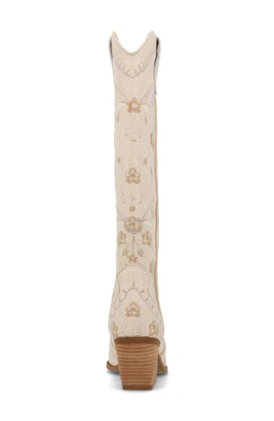 Mia Dyani Embroidered Knee High Western Boot In Neutral