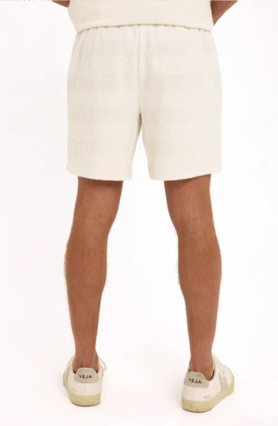 Threads 4 Thought Wayne Stripe Jacquard Terry Cloth Drawstring Shorts In White
