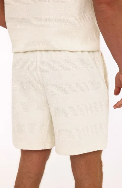 Threads 4 Thought Wayne Stripe Jacquard Terry Cloth Drawstring Shorts In White