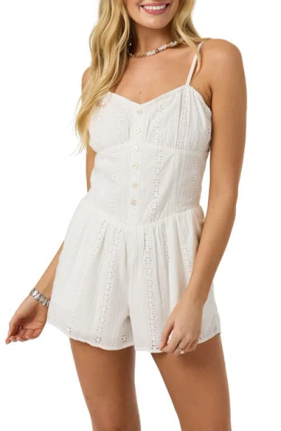 O'neill Olive Cotton Romper In White