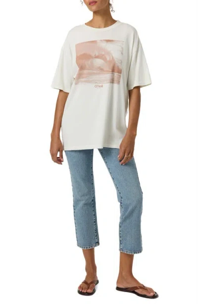O'neill Wave Tone Oversize Graphic T-shirt In White