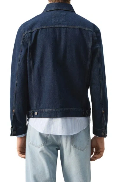 Mango Cotton Denim Jacket In Blue