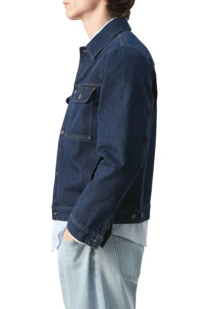 Mango Cotton Denim Jacket In Blue
