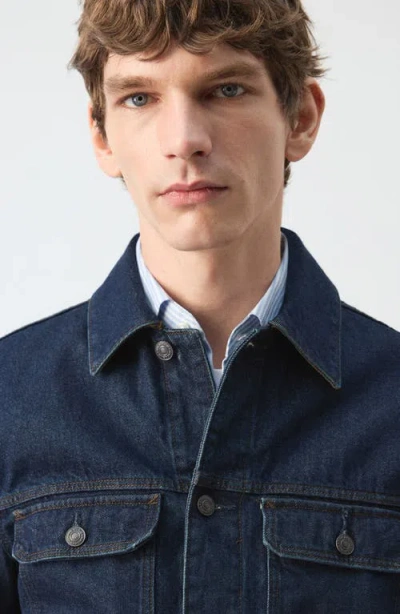 Mango Cotton Denim Jacket In Blue