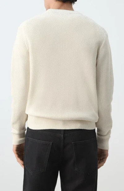 Mango Medium-knit Microstructure Sweater Ecru In Neutral
