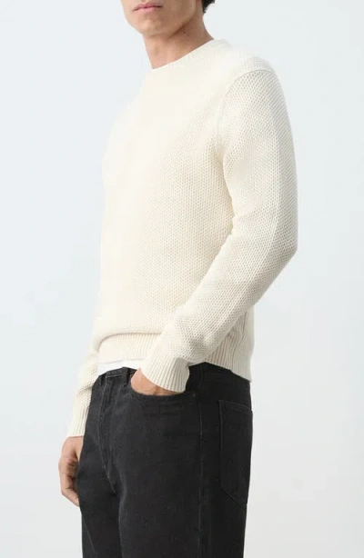 Mango Medium-knit Microstructure Sweater Ecru In Neutral
