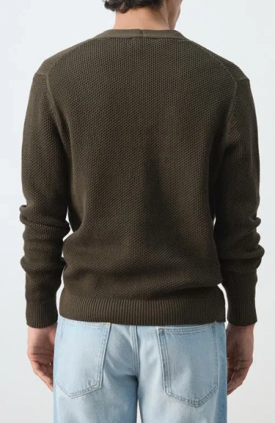 Mango Medium Knit Microstructure Cardigan In Brown