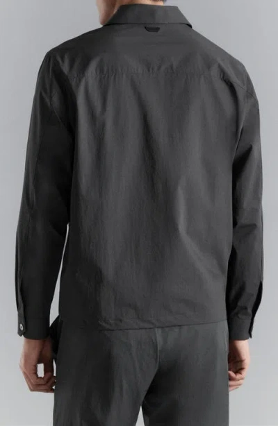 Mango Woven Overshirt In Black